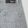 Calções Bermuda em Denim de Corte Largo