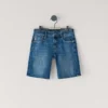 Calções Bermuda em Denim de Corte Reto Calções Bermuda em Denim de Corte Reto
