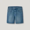Calções Bermuda em Denim de Corte Reto Calções Bermuda em Denim de Corte Reto