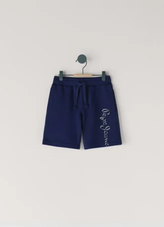 Calções de malha polar com logótipo estampado