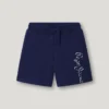 Calções de malha polar com logótipo estampado Calções de malha polar com logótipo estampado