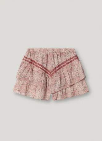 Calções fluidos com estampado floral