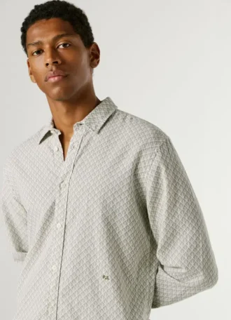 Camisa de corte regular com estampado geométrico