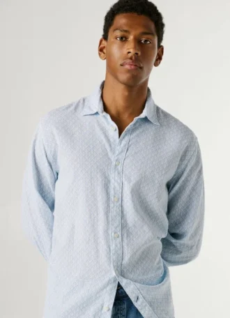 Camisa de corte regular com estampado geométrico