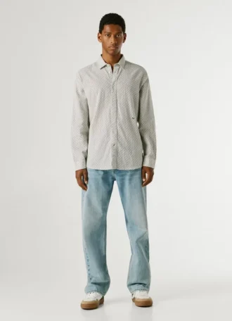 Camisa de corte regular com estampado geométrico
