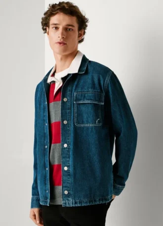 Camisa de ganga de corte descontraído