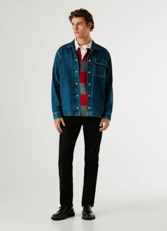 Camisa de ganga de corte descontraído
