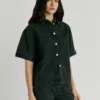 Camisa de ganga de corte descontraído Camisa de ganga de corte descontraído