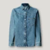 Camisa de ganga de corte largo