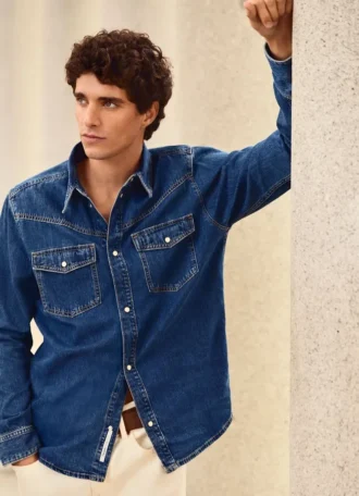Camisa de ganga de corte regular