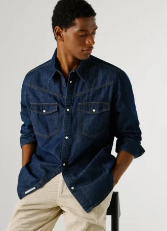 Camisa de ganga de corte regular