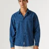 Camisa de popelina às riscas