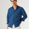 Camisa de popelina às riscas