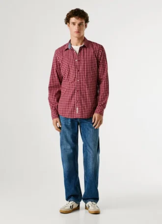 camisa de popeline xadrez com corte justo 2 330x456 - Camisa de popeline xadrez com corte justo