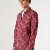 Camisa de popeline xadrez com corte justo Camisa de popeline xadrez com corte justo