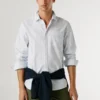 Camisa Oxford às riscas de corte regular