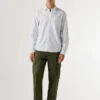 Camisa Oxford às riscas de corte regular