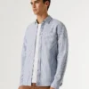 Camisa Oxford às riscas de corte regular