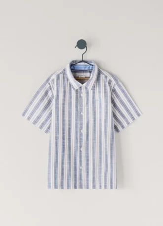 Camisa às riscas de corte descontraído