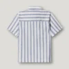 Camisa às riscas de corte descontraído