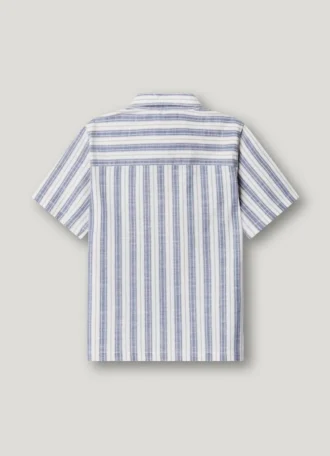 Camisa às riscas de corte descontraído