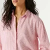 Camisa às riscas de corte descontraído Camisa às riscas de corte descontraído
