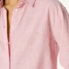 Camisa às riscas de corte descontraído Camisa às riscas de corte descontraído