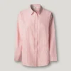Camisa às riscas de corte descontraído Camisa às riscas de corte descontraído