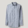 Camisa às riscas de corte descontraído Camisa às riscas de corte descontraído