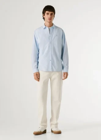 Camisa às riscas de corte regular