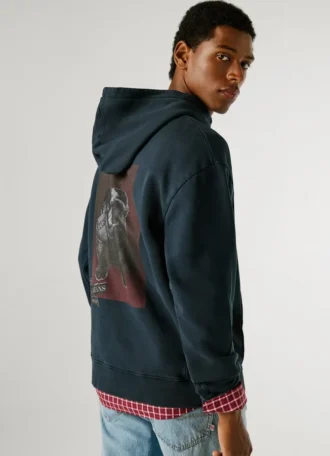 Camisola com capuz de corte descontraído