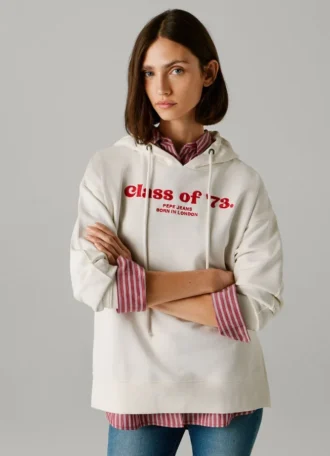 Camisola com capuz e estampado