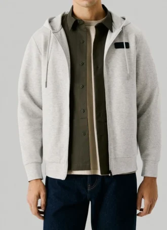 Camisola com capuz e fecho completo
