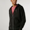 Camisola com capuz e fecho completo, corte regular Camisola com capuz e fecho completo, corte regular