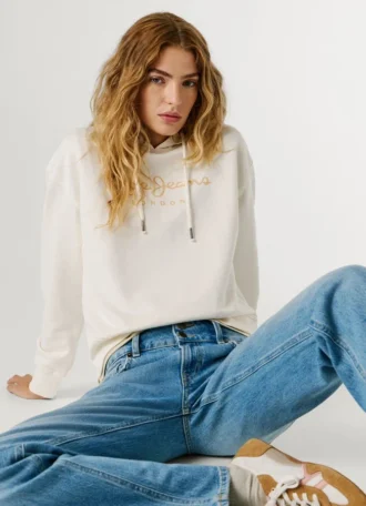 Camisola com capuz e logótipo