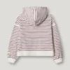 Camisola com capuz às riscas Camisola com capuz às riscas