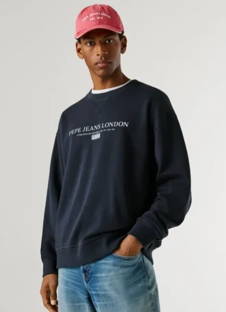 Camisola com logótipo e gola redonda