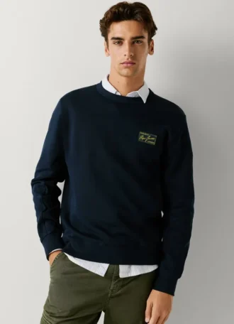 Camisola com logótipo e gola redonda