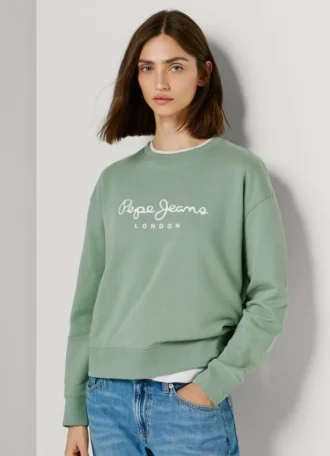 Camisola com logótipo e gola redonda