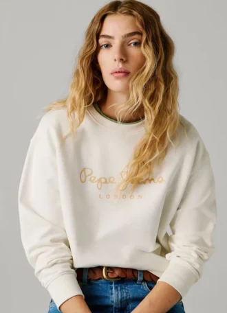 Camisola com logótipo e gola redonda