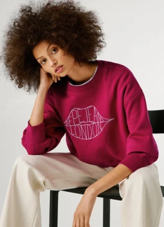 Camisola com logótipo e gola redonda