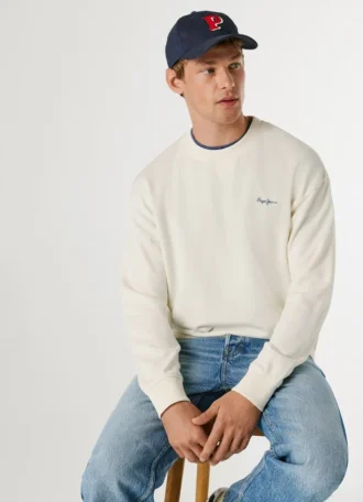 Camisola com logótipo e gola redonda