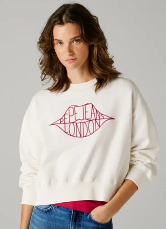 Camisola com logótipo e gola redonda
