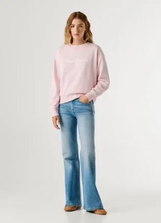 Camisola com logótipo e gola redonda