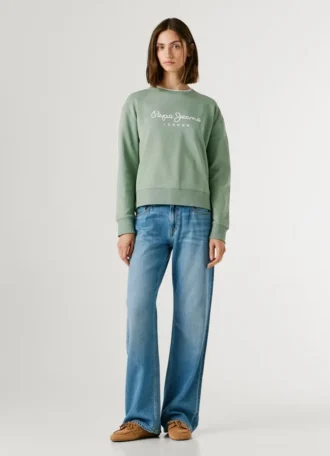Camisola com logótipo e gola redonda