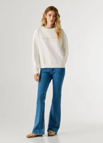 Camisola com logótipo e gola redonda