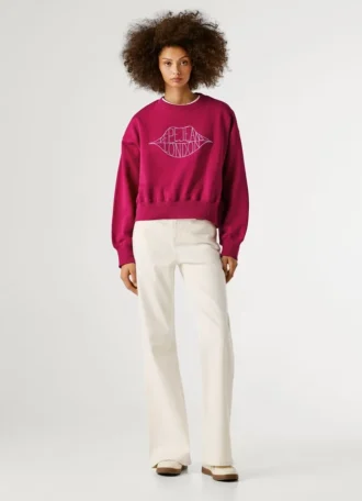 Camisola com logótipo e gola redonda