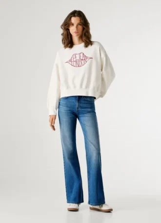 Camisola com logótipo e gola redonda