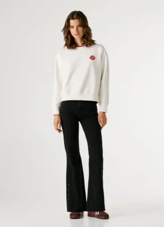 Camisola com logótipo e gola redonda