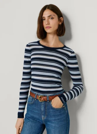 Camisola com riscas e canelado Camisola com riscas e canelado